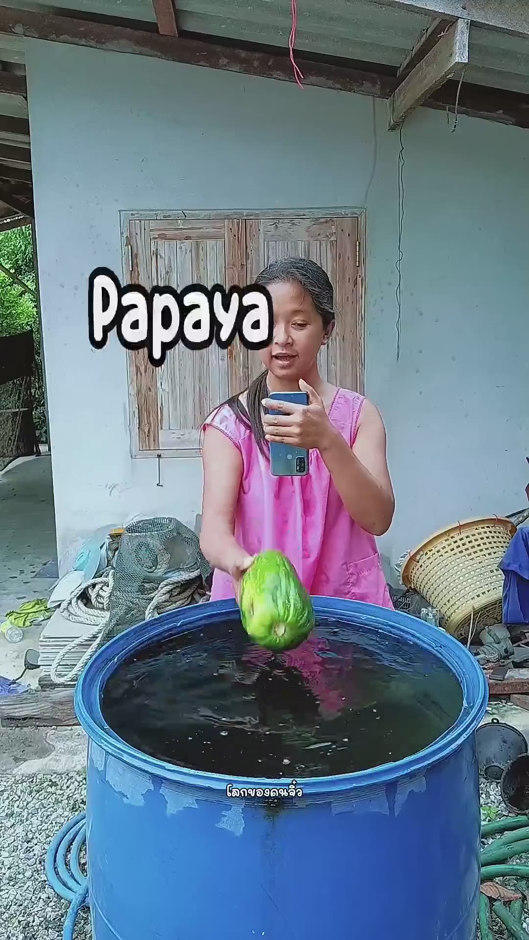 Papaya drop in water 💧👍 #slowemotion #satisfying #relaxing #splash