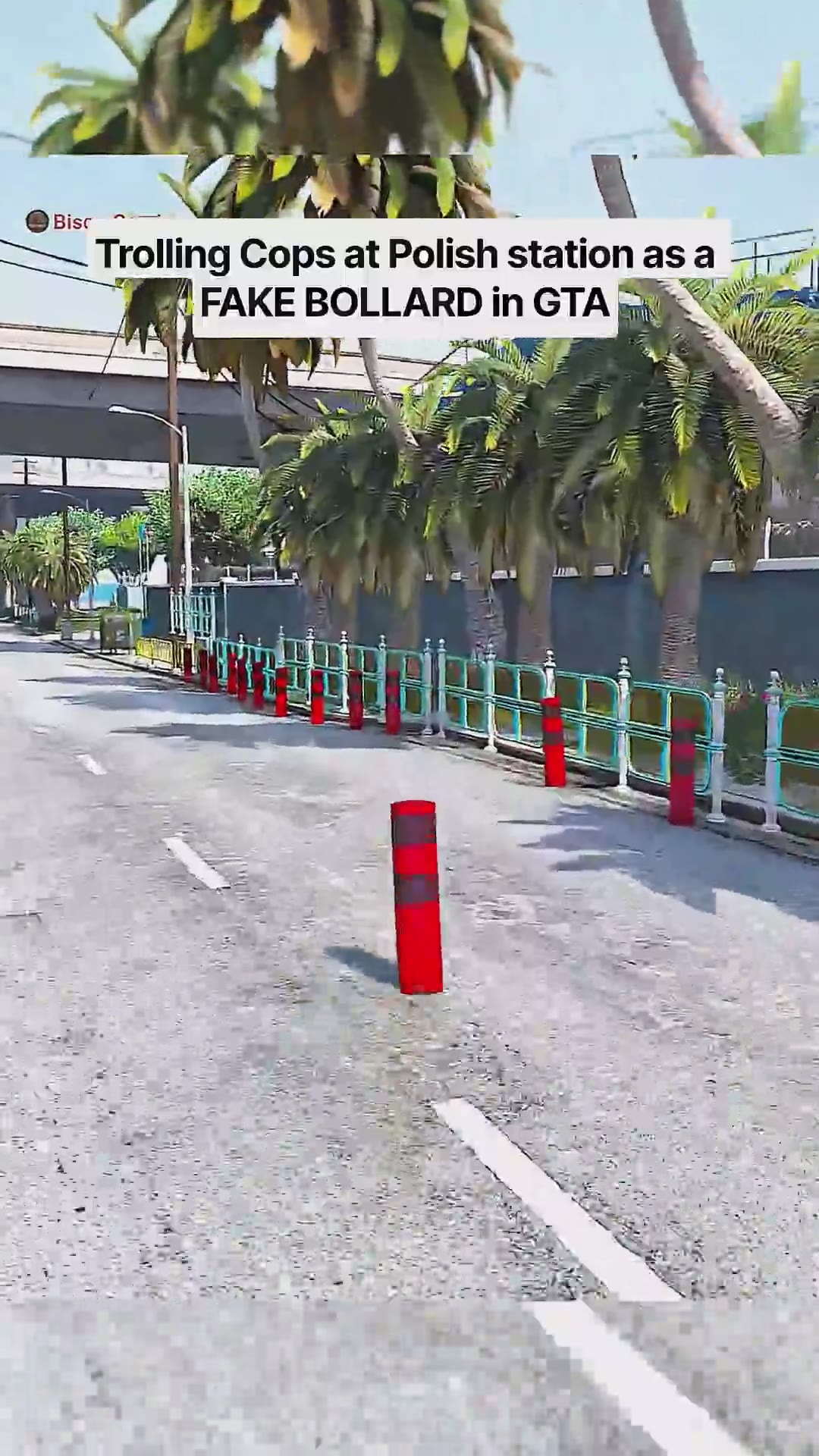 Trolling Cops at Polish station as a fake Bollard in GTA #gta #gtav #gtaonline