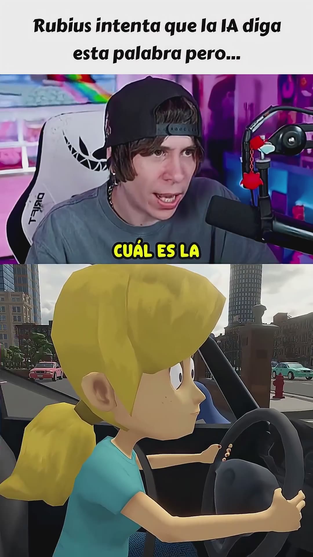 Rubius intenta que la IA diga esta palabra #rubius #conducir #reaccion