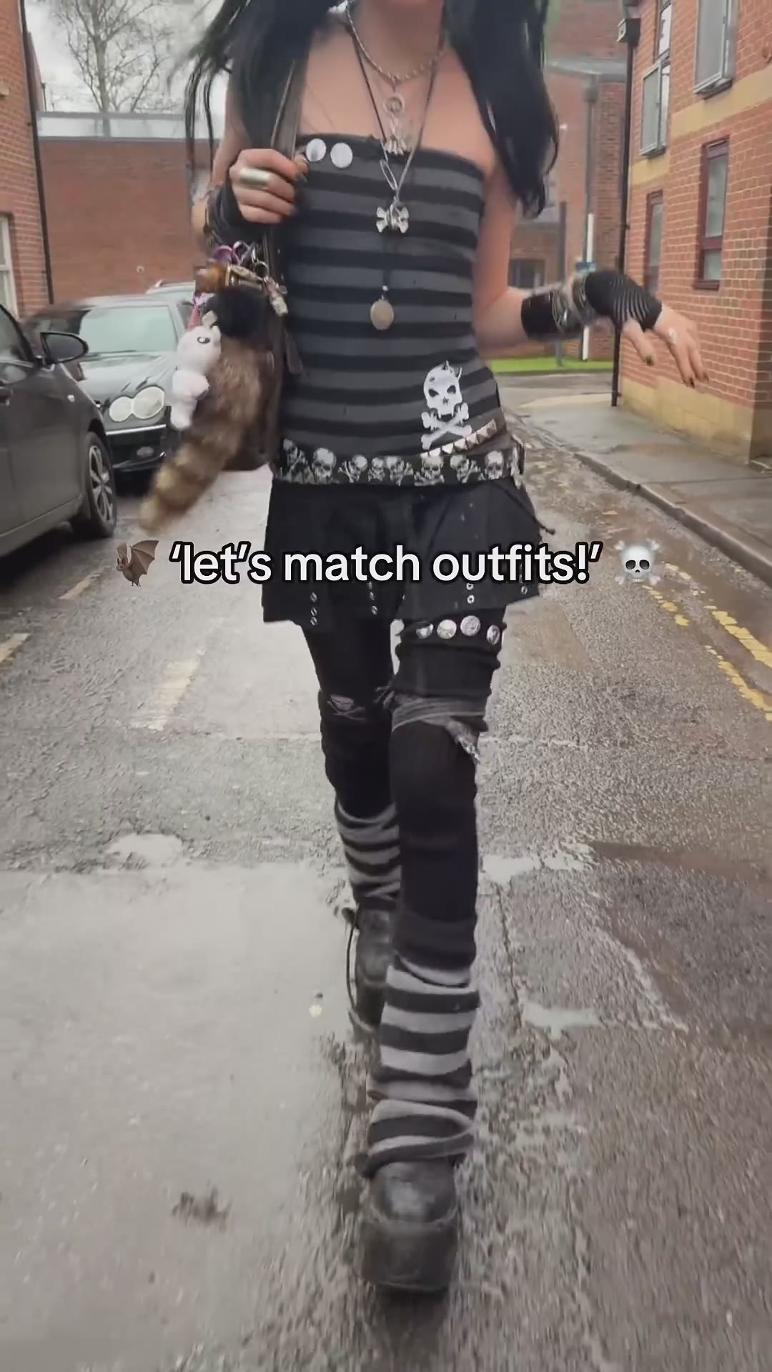 coordinated outfits; opposite styles🖤‼️☆ #alt #alternativefashion #outfitideas #emo #ootd #friends
