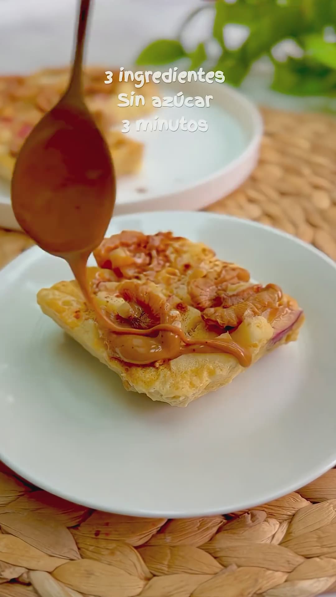 POSTRE FÁCIL DE MANZANA✅3 INGREDIENTES ✅3 MINUTOS✅SIN AZÚCAR #receta #comidafacil #postressinazucar