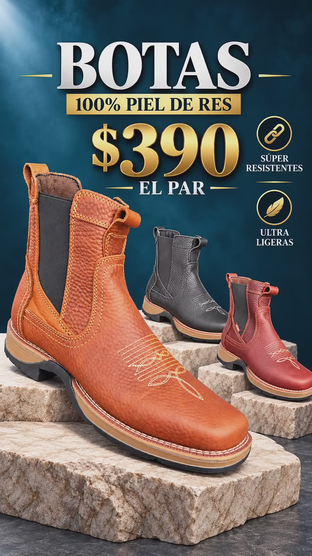 $390 pesos Bota trabajo ultra Ligeras 100% piel de l precio es por mayoreo después de 6 pares León