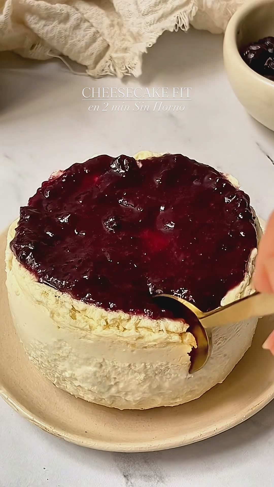 CHEESECAKE FIT SIN HORNO en 2 min #cheesecake #singluten #recetasfaciles #receta #postressinazucar