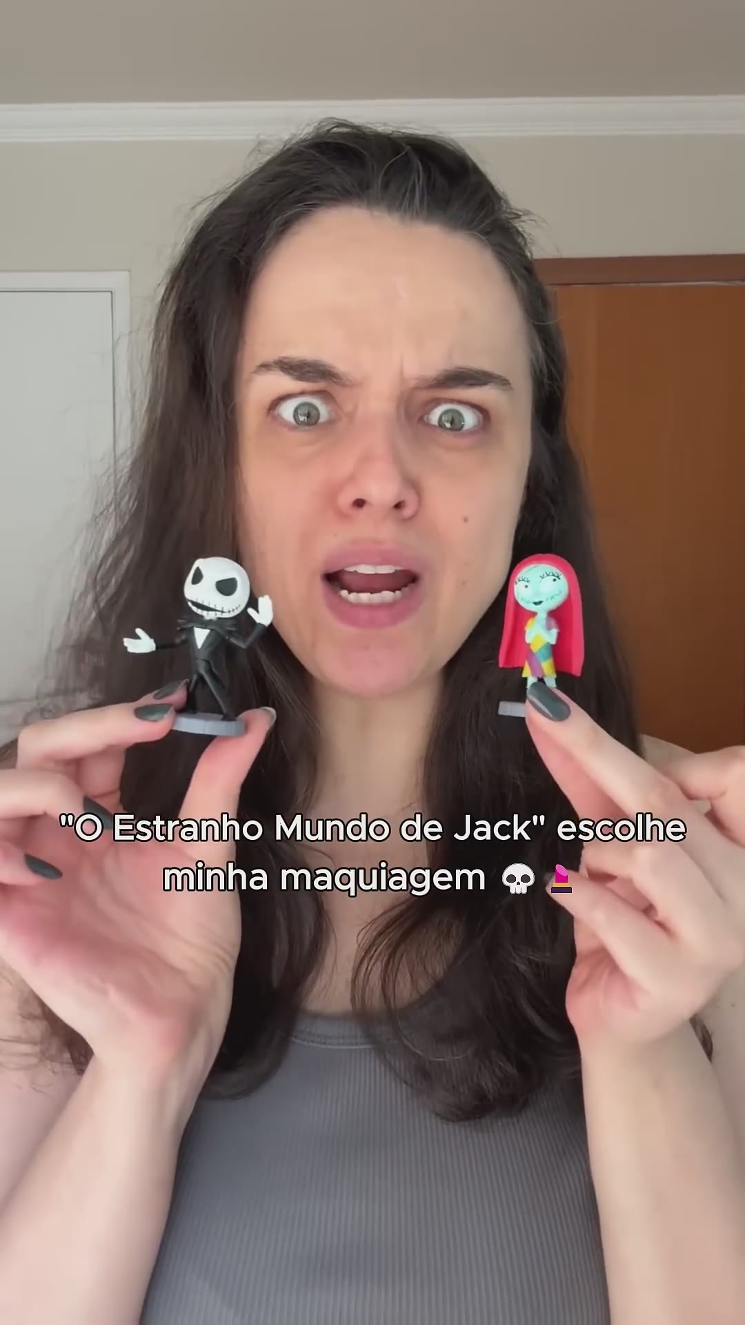 O “Estranho Mundo de Jack” escolhe minha maquiagem! 😱🖤 #maquiagem #makeup