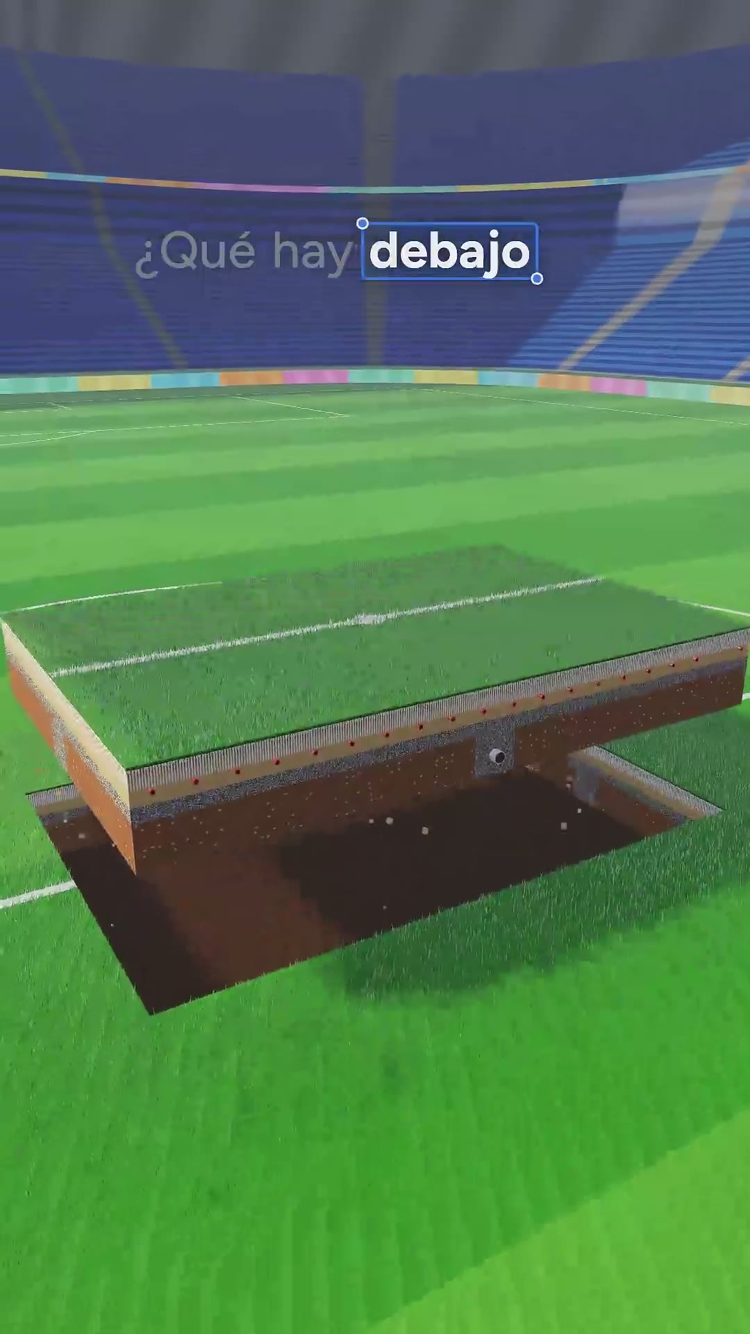 ¿Qué hay debajo del césped de un estadio?