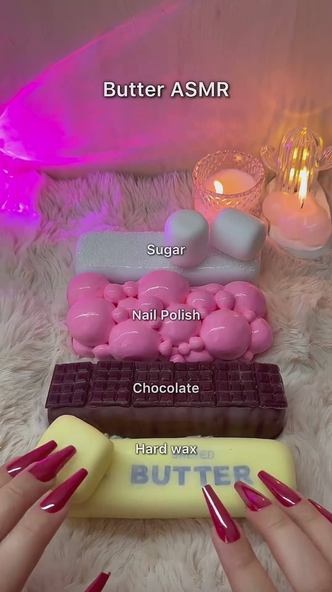 Butter ASMR 🫧 which one sound the best? 💖 #asmr #wax #clay #cracking