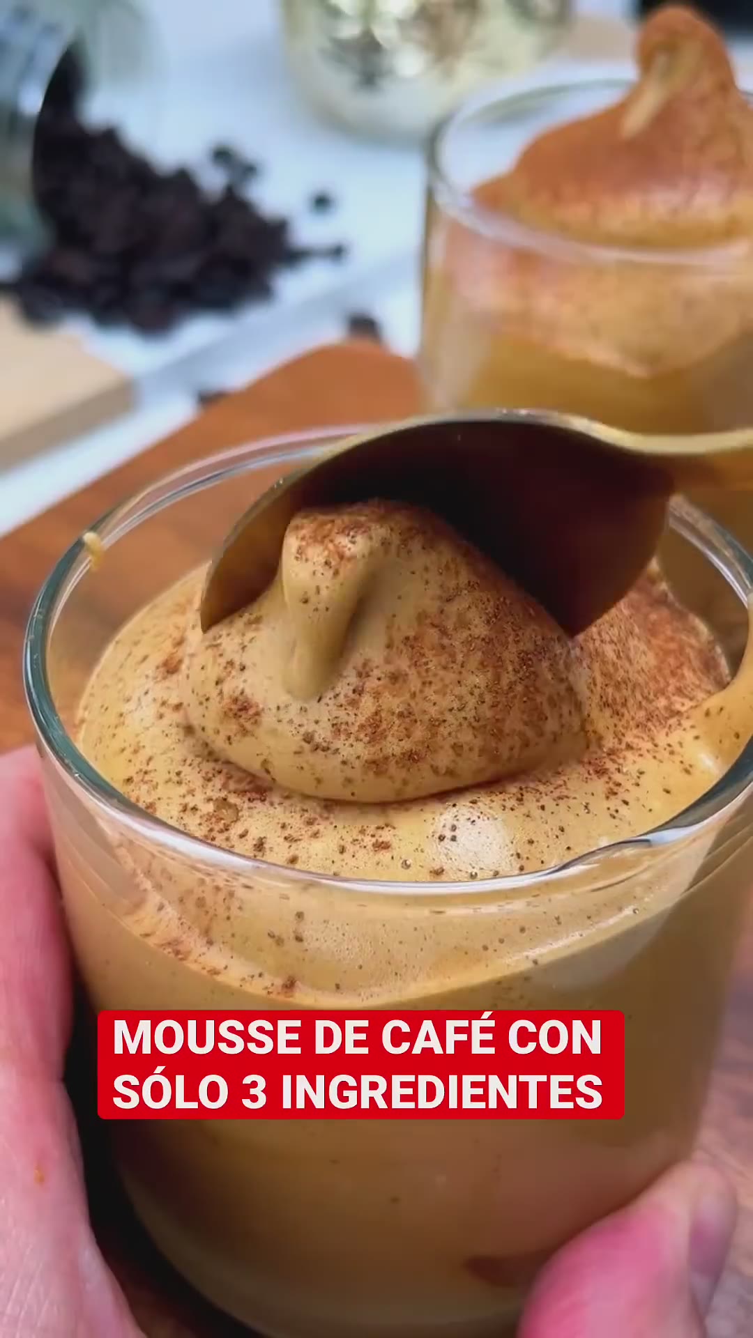 MOUSSE DE CAFÉ CON SÓLO 3 ingredientes #recetas #recetasfaciles #recipe #cafe #postre