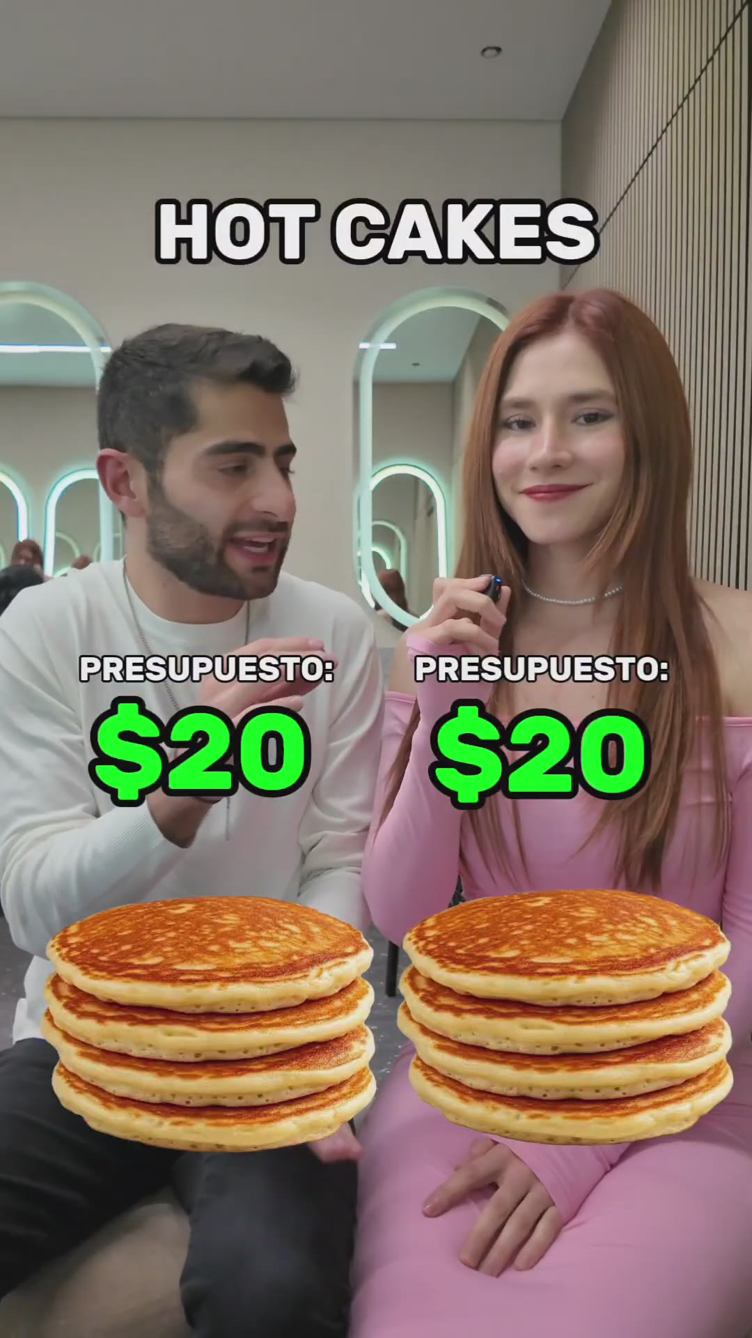 Reto Hot Cakes 🥞💸 con @arayfer_ha #sisomosgemelos #juegos #reto #tendencia #viral #gemelos