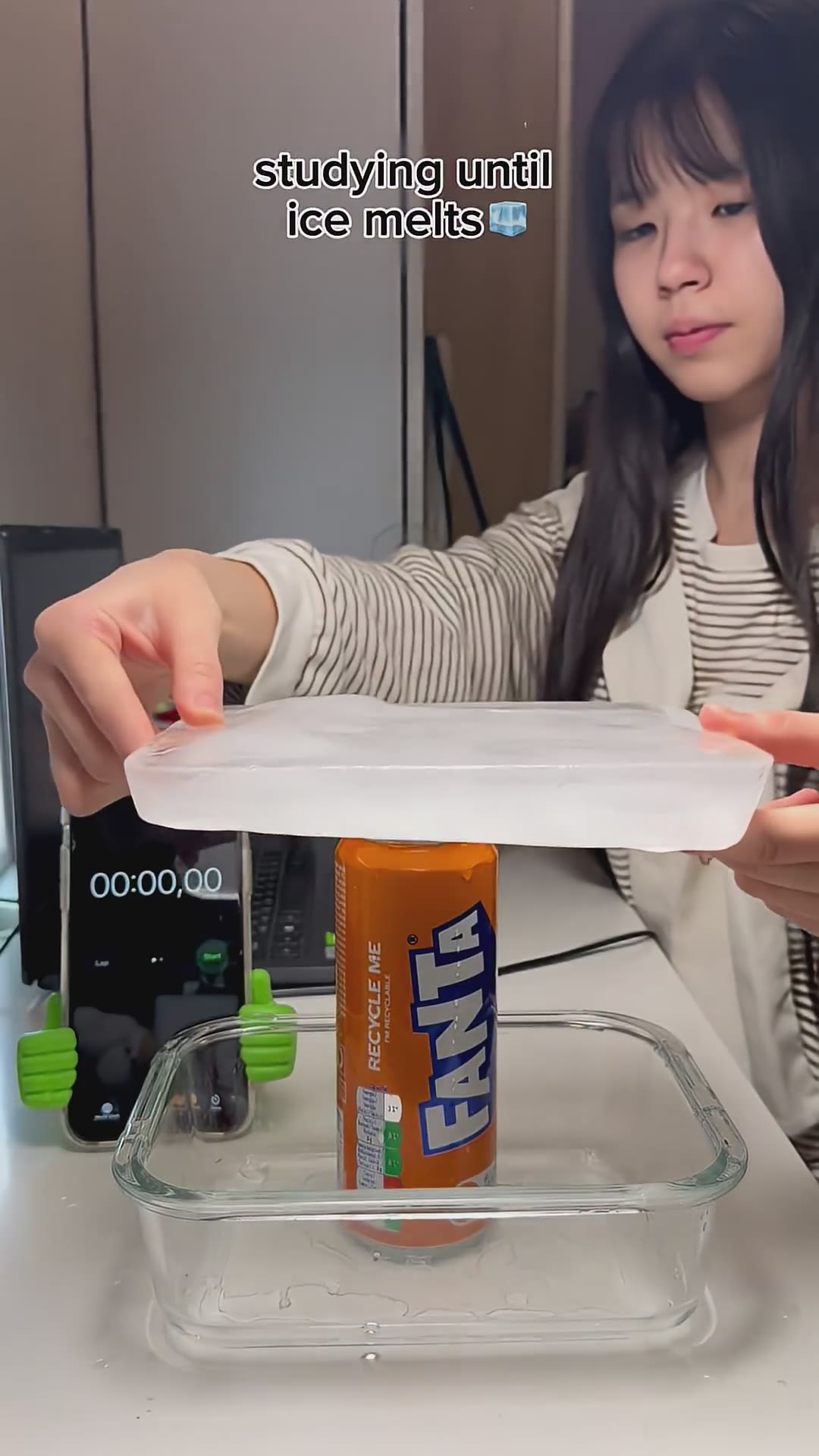 Studying until the ice melts🧊#study #studywithme #studyvlog #studymotivation