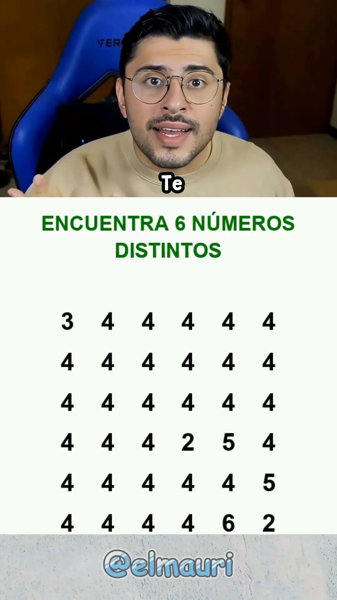 Encuentra los 6 números distintos #reto