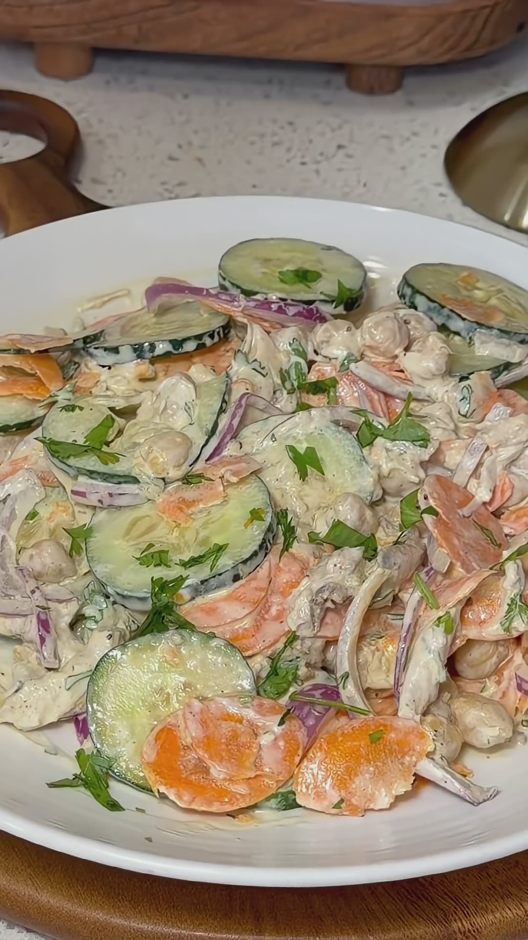 Ensalada de Pollo Cremosa alta en Proteínas Fácil y en Pocos Minutos ❤️