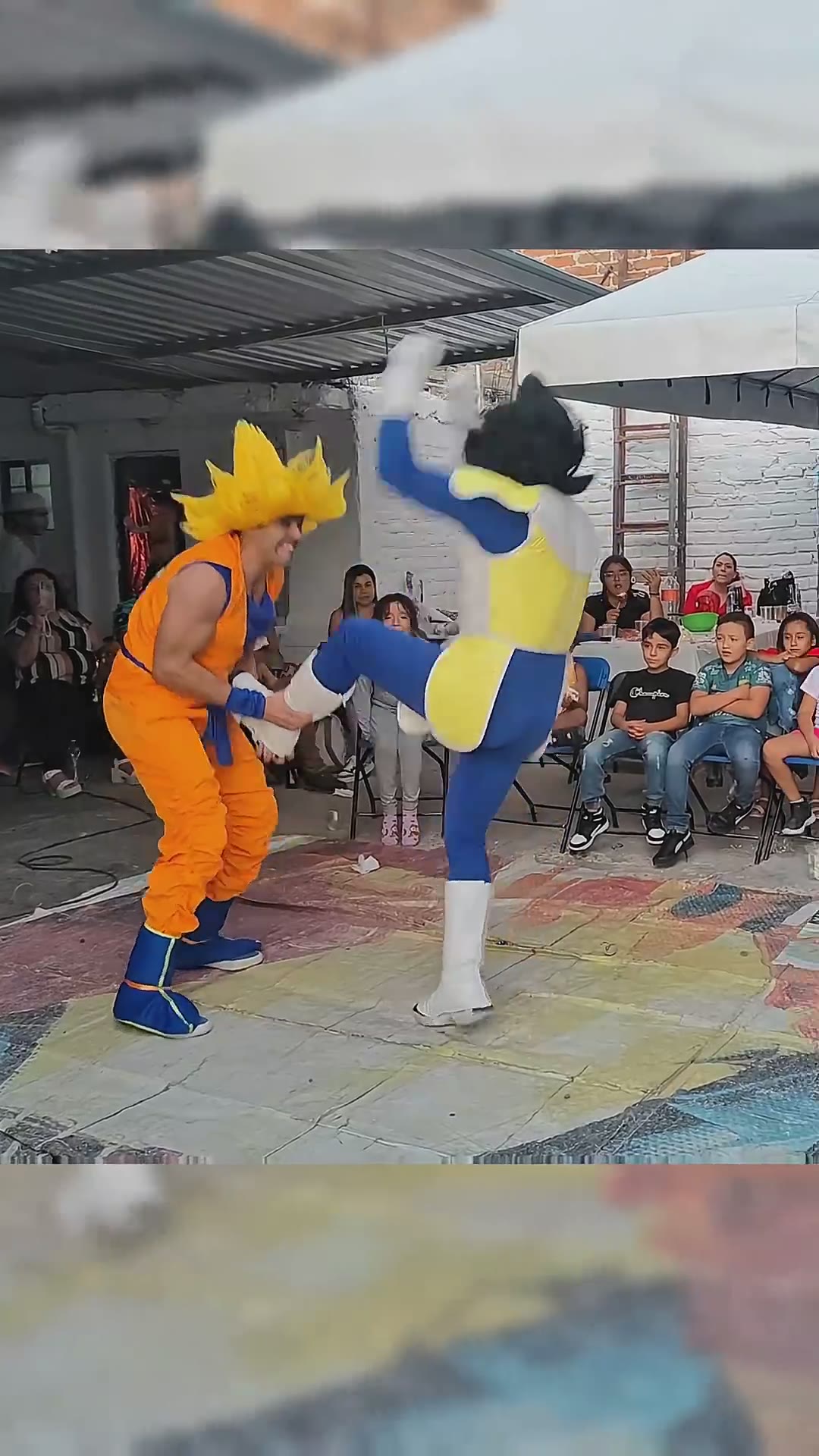 Goku y Vegeta con aura y Laura en tu cumpleaños 💀 #aurashow #aura #laura #show #fail.