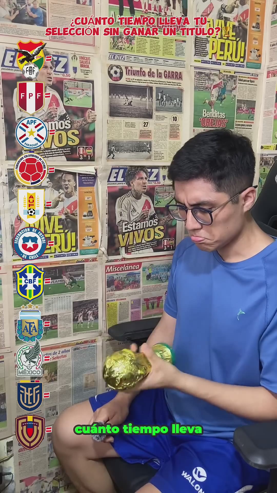 ¿Cuánto tiempo lleva tu selección sin ganar un título? #futbol #sudamerica #titulos #selecciones