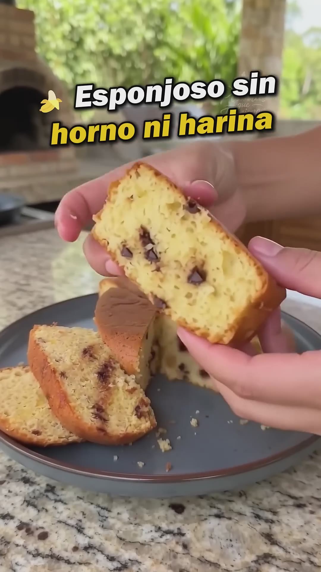 🍌 Esponjoso sin horno ni harina #recetas #postres #recipes