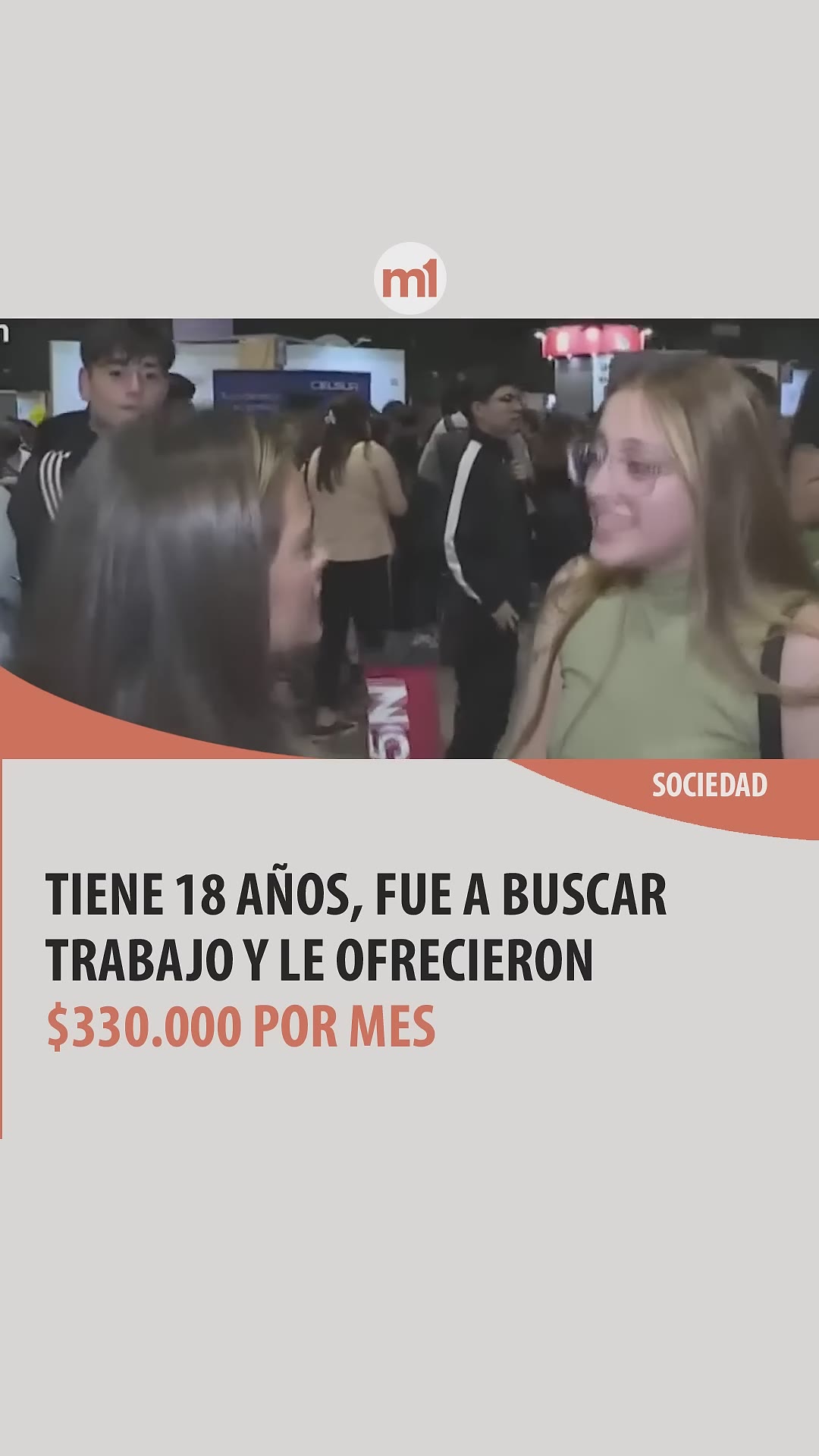 Tiene 18 años, fue a buscar trabajo a una feria de empleo y le ofrecieron $330.000 mensuales
