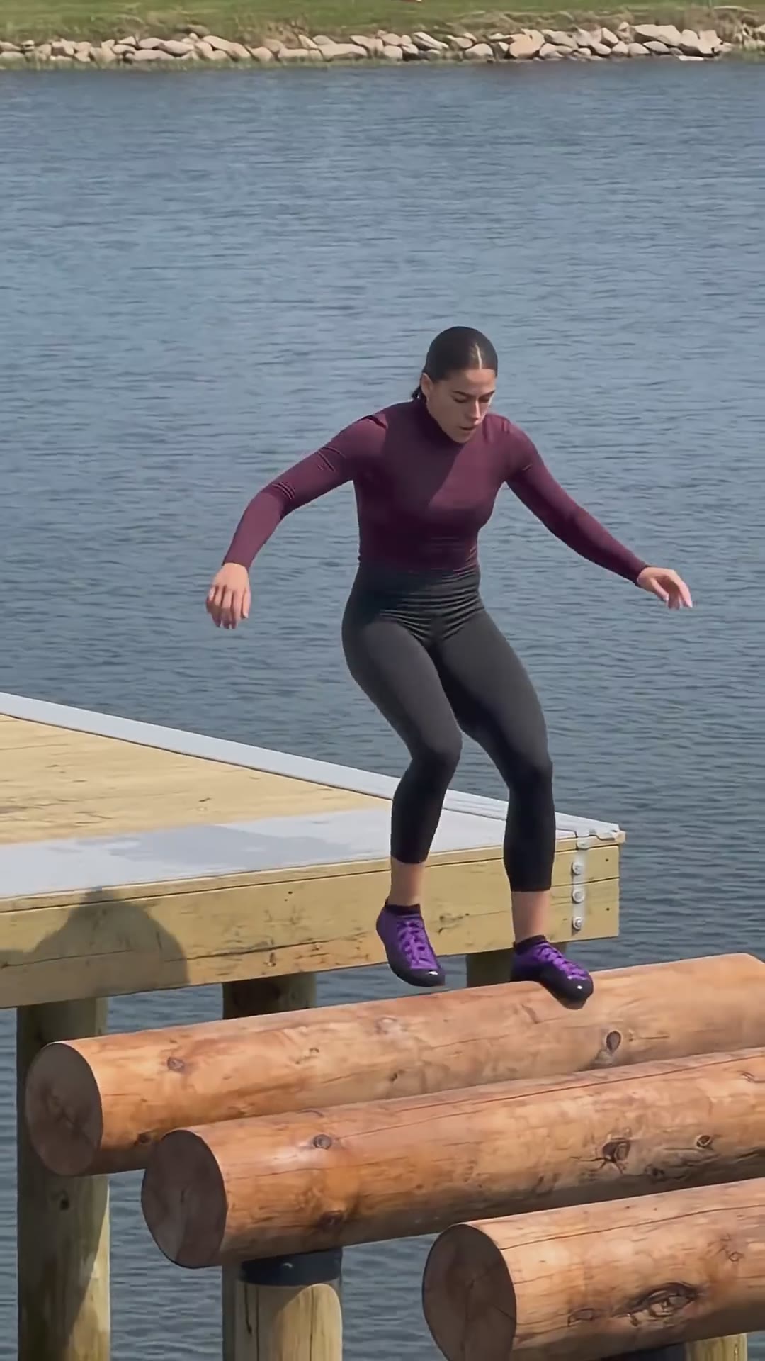 She Took On The Ultimate Water Obstacle Challenge 😱#shorts #extremesports #waterobstacle